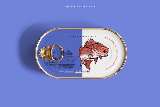 PSD aluminum fish can mockup