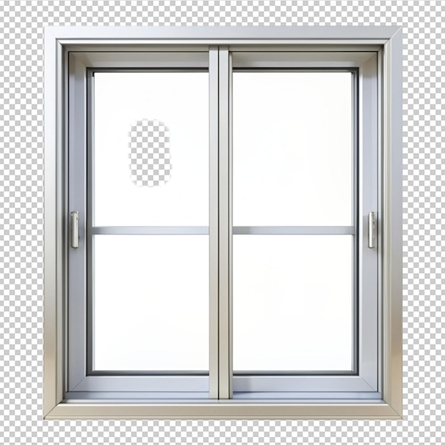 PSD aluminum window isolated on transparent background