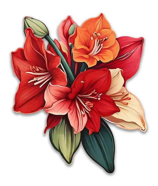 Amaryllis Flower Clipart design PSD