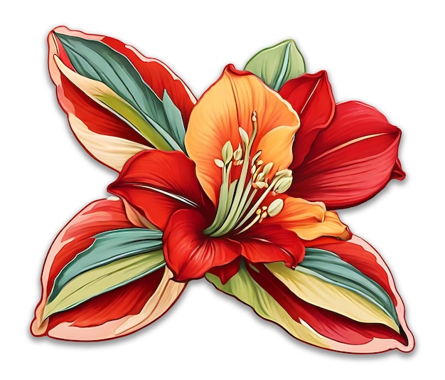 Amaryllis Illustration design PSD