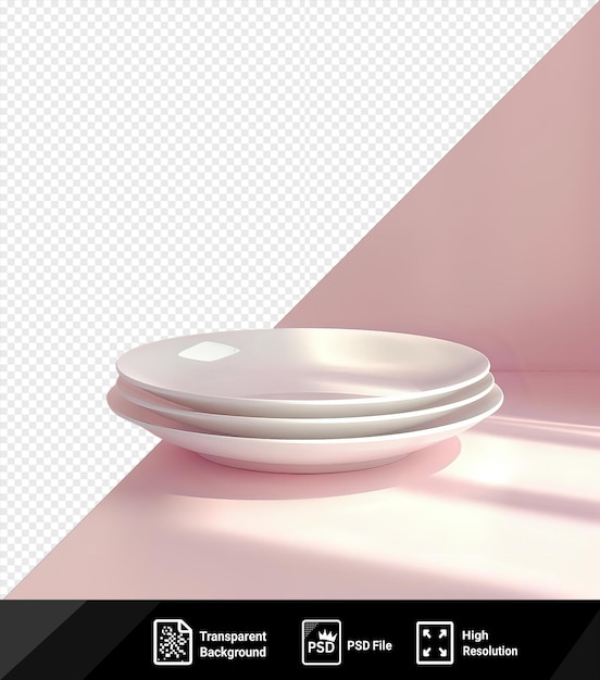 amazing beautiful shape ceramic plate on a pink background png psd