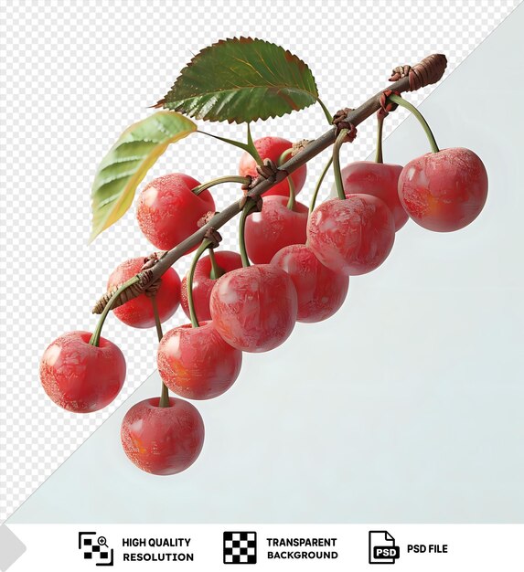 amazing cherry ripe sweet viburnum cherry on a branch png