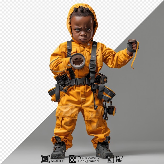 amazing tense holding duct tape young african american builder uniform holding a tape measure