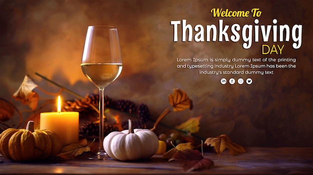 Amazing Thanksgiving Background candle light decorations and pumpkin