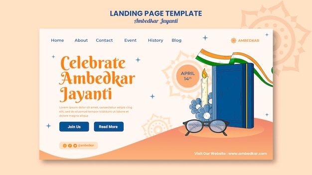 Ambedkar jayanti landing page template