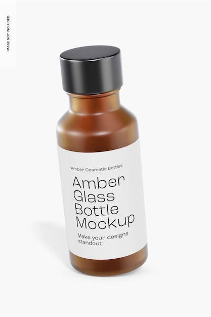 Amber Glass Bottle Mockup