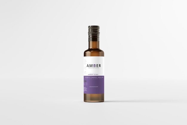 Amber Glass Bottle Mockup