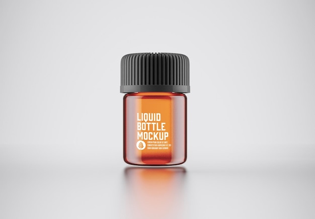 Amber Glass Cosmetic Bottle Mockup