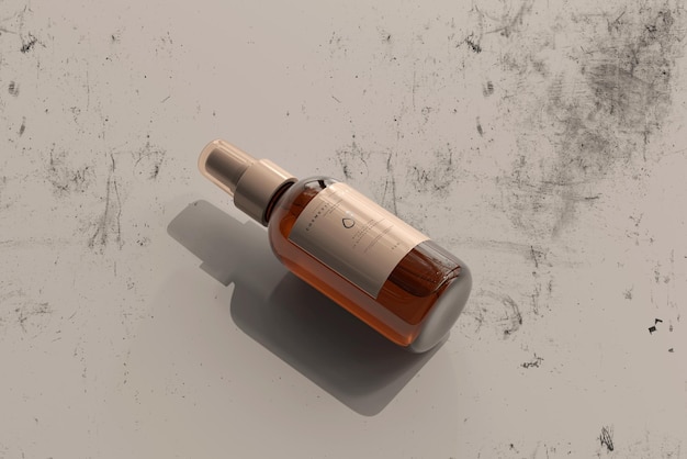 Amber Glass Cosmetic Spray Bottle Mockup