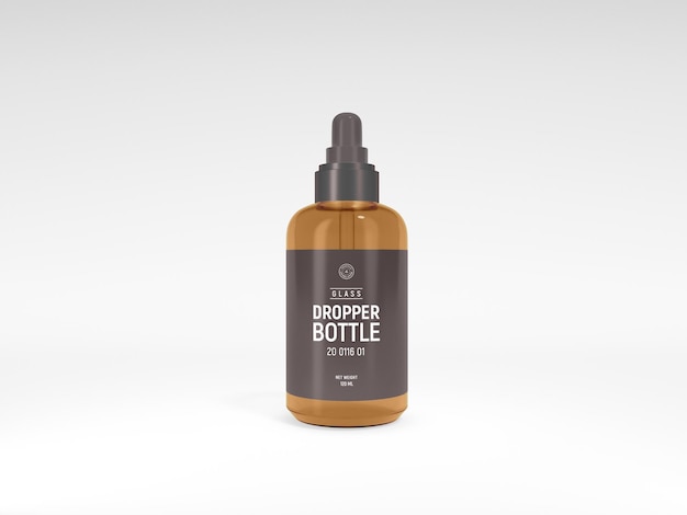 Amber Glass Essential Oil Bottle Branding Mockup