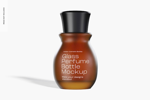 Amber Glass Perfume Bottle Mockup, Front View