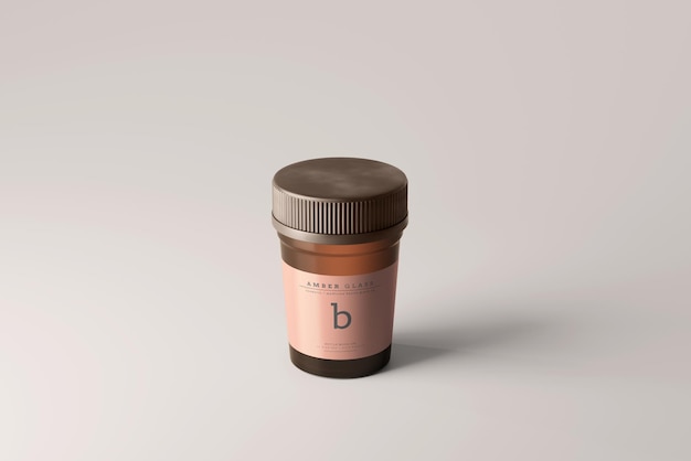 Amber Glass Pills Bottle Mockups