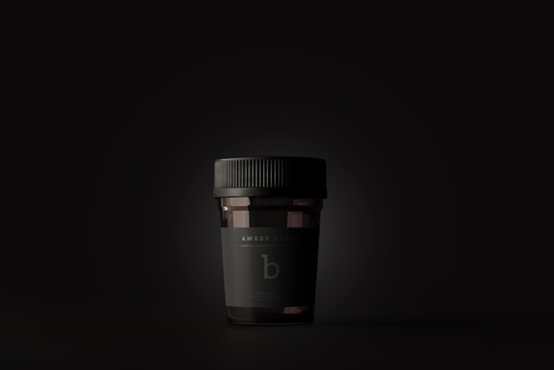 Amber Glass Pills Bottle Mockups