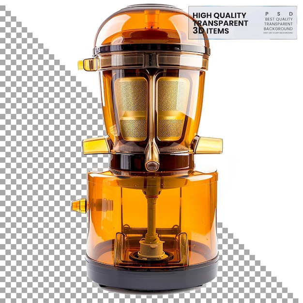 PSD amber juicer an electric juicer for extracting juice on transparent background