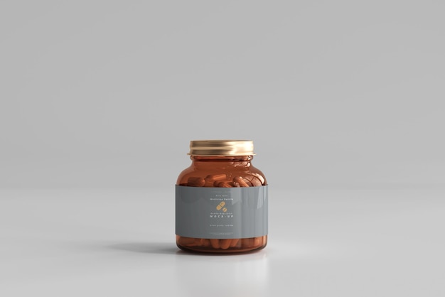 Amber Medicine Bottle Mockup