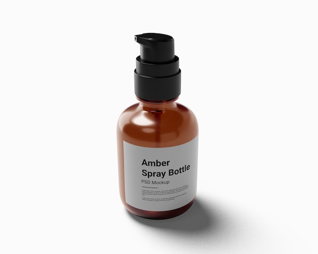 amber spray bottle mockup