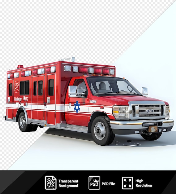 PSD ambulance isolated on a transparent background