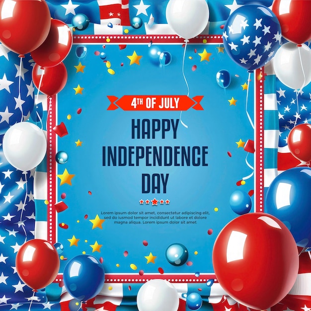 PSD america happy independence day social media post template