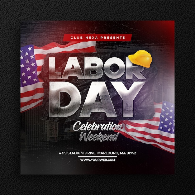 America Labor day weekend social media banner template