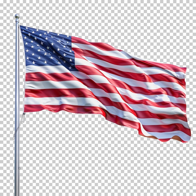 American flag 4th of july memorial day isolated on a transparent background