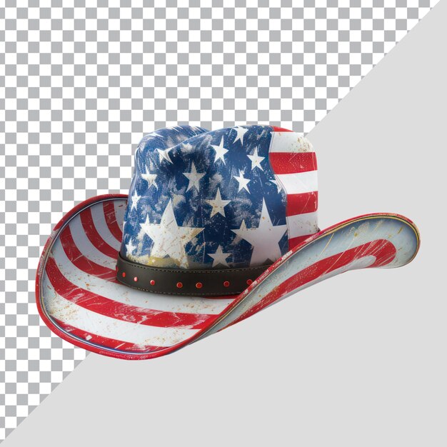 PSD american flag hat isolated on transparent background