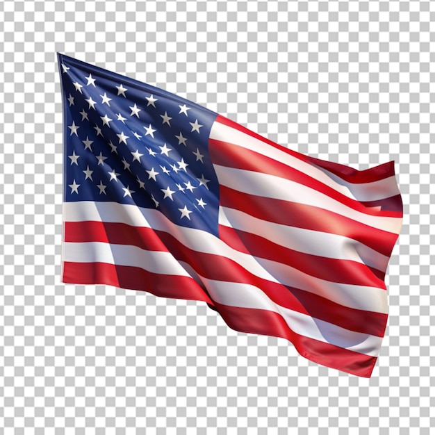 PSD american flag isolated on a transparent background