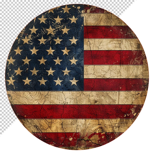 American flag on transparent background