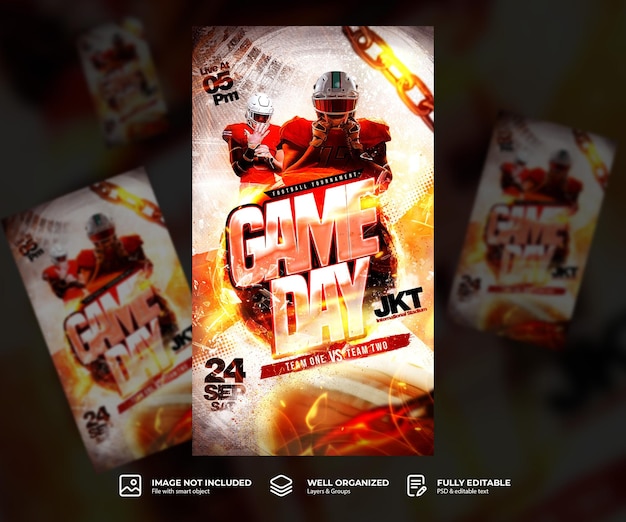 American football game day banner template