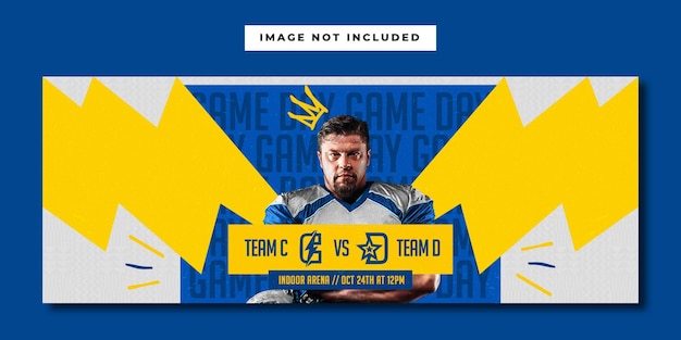 American football game day social media horizontal template