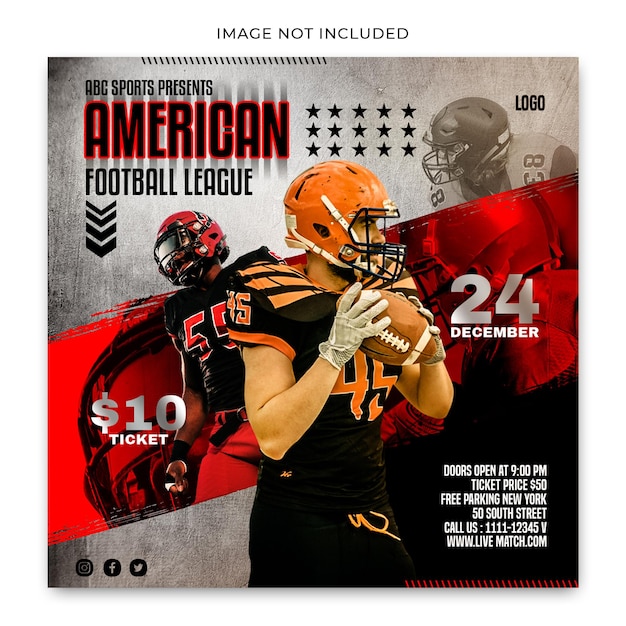 American Football League Social Media Template