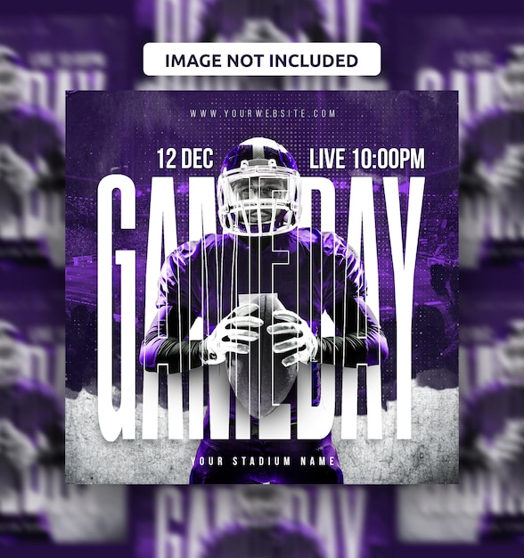 American Football Matchday Social Media Post Design