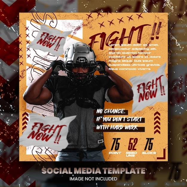 American football poster social media post template