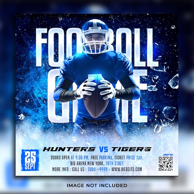 American football sport event social media post banner template