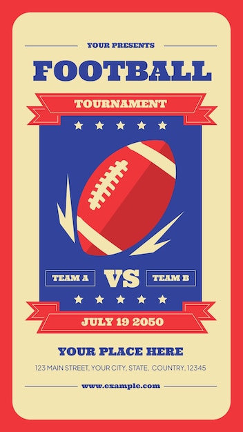 PSD american football tournament social media story