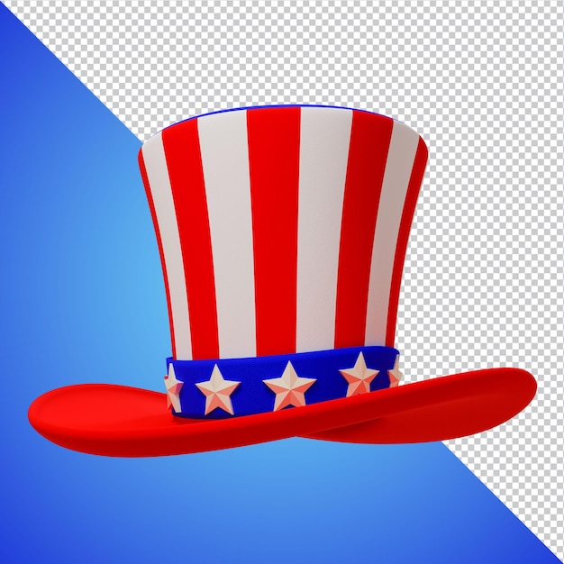 American Hat Independence Day 3d Render