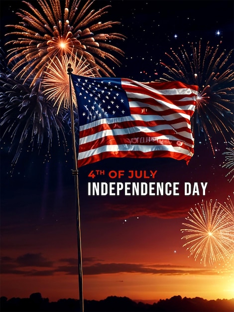 PSD american independence day 4th of july celebration background