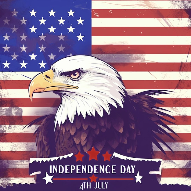 American independence day psd poster design