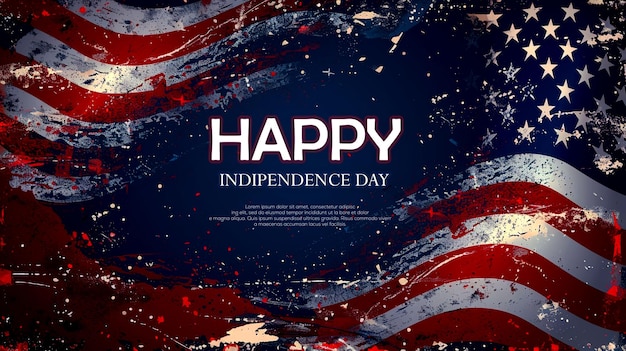 PSD american independents day 4th of july poster template