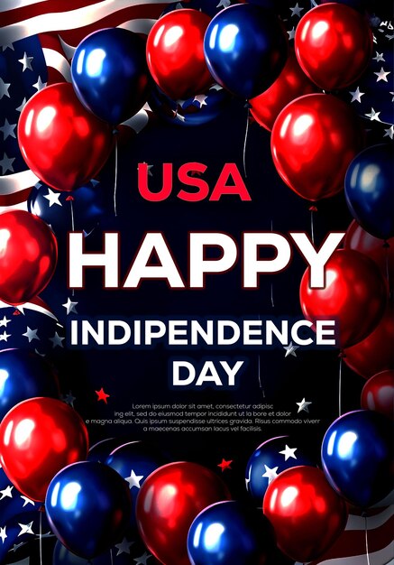 American Independents Day 4th of July poster template