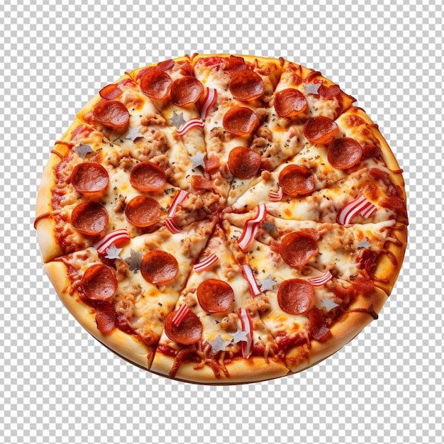 American pizza isolated on transparent background