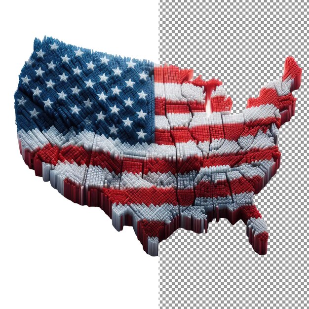 American Precision PNGReady Isolation of a Detailed USA Map