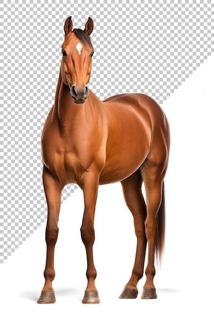 PSD american quarter horse direct front and back view isolated