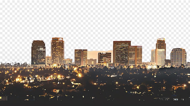 Anaheim city skyline isolated on transparent background