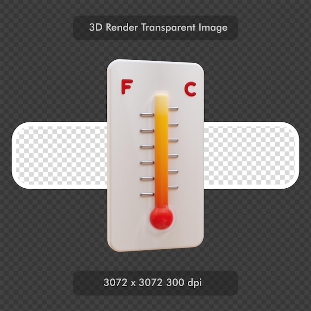 Analog Thermometer 3D Rendered Icon Illustration