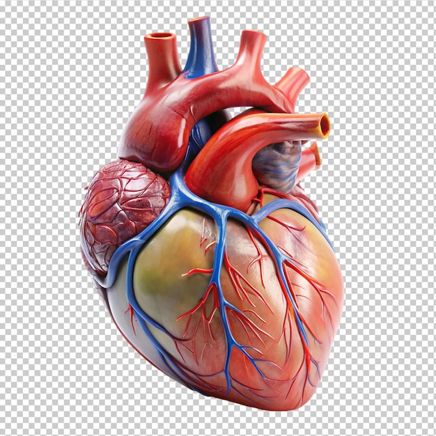 PSD anatomical heart on transparent background