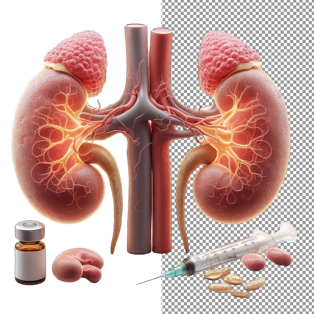 Anatomy Insight Isolated 3D Human Organ on PNG Background