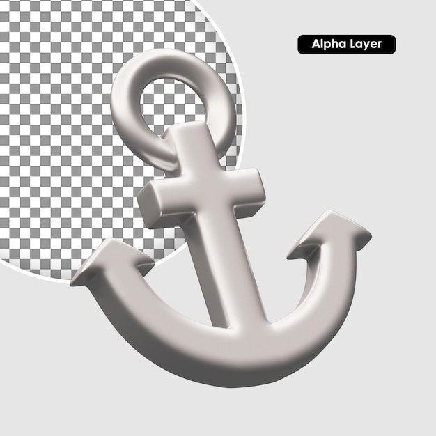 Anchor 3D rendering icon