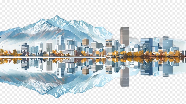 Anchorage city skyline isolated on transparent background