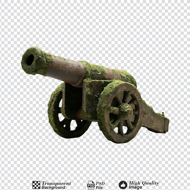 PSD ancient cannon isolated on transparent background