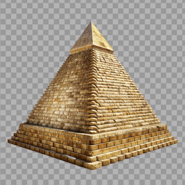 ancient Egyptian pyramid on transparent background